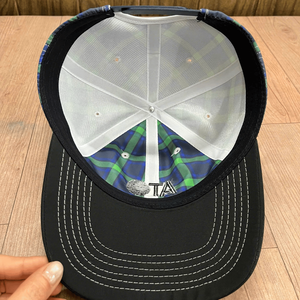 Casquettes de baseball à logo personnalisé, à carreaux, 6 panneaux, non structurées, avec broderie 3D, en tissu poly, unisexe, fabrication vietnamienne - Product Image 5