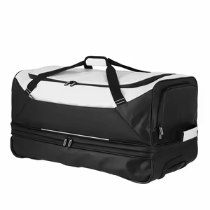 Premium Wheeled Travel Duffel Bag Heavy Duty Trolley <b>Suitcase</b> with Compression Straps and Custom Logo Print Style - Product Image 3