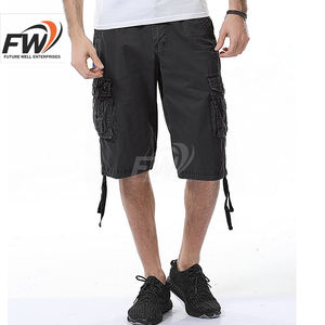 Pantalones Cortos Cargo de Alta Calidad para Hombre, Antiarrugas, con Bolsillos Laterales, Cintura Elástica, Transpirables, en Venta - Product Image 4