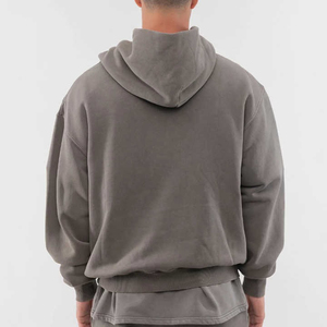 Sweat à capuche unisexe en polaire de polyester, couleur unie, personnalisable avec logo brodé, style décontracté et oversize, prix usine Chine, OEM - Product Image 2