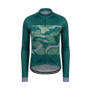 Maillot de Ciclismo de Manga Larga para Hombre, Secado Rápido, 100% Poliéster, 180g, Negro con Patrón de Flechas Rojas, Cierre Completo, para Ciclismo de Carretera - Product Image 5