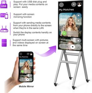 43 pouces Affichage numérique mobile avec flight case, kiosque publicitaire portable UHD pour photomaton - Product Image 3