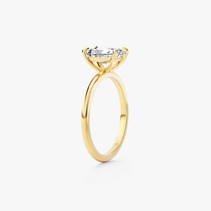 925 Sterling <b>Silver</b> D Color VVS Moissanite Jewelry <b>Solitaire</b> Radiant Cut Diamond Engagement Gold Rhodium Plated Custom <b>Ring</b> - Product Image 6
