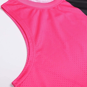 Camiseta de Baloncesto Unisex Rosa, Negra y Naranja, sin Mangas, Cuello Redondo, Malla de Poliéster, Ropa Deportiva para Adultos, Transpirable, para Todas las Temporadas - Product Image 3