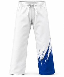 Uniforme de Karate Blanco con Estampado Digital Azul Splash, Corte Regular, Unisex para Adultos, Uniforme de Artes Marciales Transpirable de Poliéster/Algodón Resistente - Product Image 6