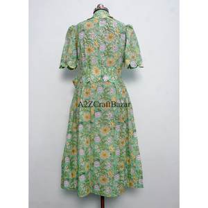 Robe midi en coton doux et respirant pour femmes, imprimé floral, designs élégants, poches, idéale pour les fêtes en plein air et les occasions spéciales - Product Image 6