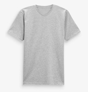 Camiseta de Lujo para Hombre, 100% Algodón, Corte Relajado, Cuello en V, Manga Corta, Secado Rápido, Color Gris, Ropa Casual, Ropa Deportiva y para Fitness - Product Image 3