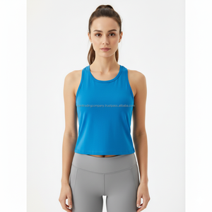 Private Label 100% Cotton Women's Short Sleeveless Crop Tank <b>Top</b> Custom Brand Logo Front Breathable Anti-Pilling Wholesale - Product Image 1