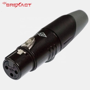 Conector XLR Hembra de 3 Pines, Carcasa de Aleación de Zinc, Contactos de Bronce Fosforoso con Recubrimiento Electroforético Negro, Uso en Audio y Video, SREXACT SVP556V-BK-PG - Product Image 2