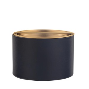 Seau à glace rond noir mat avec bord doré, seau à boissons en métal à double paroi, moderne et luxueux - Product Image 5