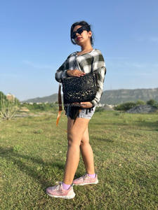 New Hair on Metallic Suede Leather Fringe Cowhide Crescent Purse Women's for Fashionable Hot Selling Barrel Shaped Crossbody Bag - Product Image 4