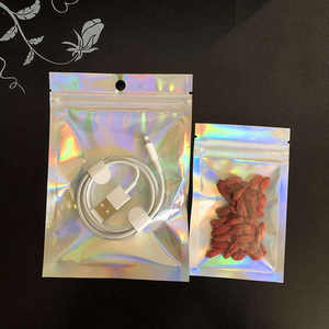 Pochette zippée mini holographique givrée en PVC réutilisable et recyclable avec logo personnalisé du fabricant, scellable à chaud, Vietnam - Product Image 1