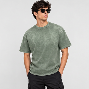 Camiseta Extra Grande Personalizada para Hombre, 100% Algodón, Estilo Vintage Lavado, Informal, con Estampado Gráfico en el Pecho, Hombros Caídos, Corte Cuadrado - Product Image 5
