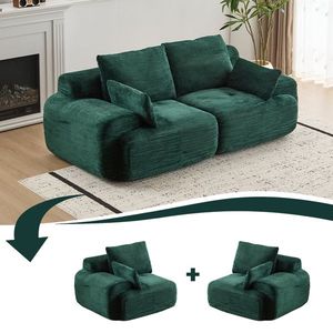 Sofá Modular Seccional Grande de 2 Plazas, Estilo Nube, con Espuma Viscoelástica, Apto para Mascotas, Sofá Comprimido para Sala de Estar, Patas en Forma de C - Product Image 2