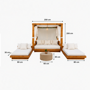 Conjunto de Muebles de Jardín de Lujo Personalizados en Madera de Teca Sólida con Tumbonas para Resort, Hotel y Villa - Product Image 2