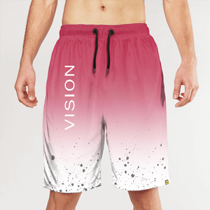 Pantalones Cortos Deportivos de Secado Rápido con Estampado Geométrico para Hombre, con Cordón en la Cintura, Diseño en Negro, Blanco, Rosa y Azul, Logotipo Frontal - Product Image 5