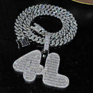Collier personnalisé avec nom, moissanite, plaqué or 18 carats, certifié GIA, pendentif hip-hop glacé, argent 925, bijoux de luxe, cadeau - Product Image 2