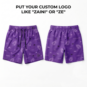 Shorts de bain légers en polyester/coton 140 GSM de qualité supérieure pour hommes, avec logo personnalisé par sublimation, taille élastique, séchage rapide - Product Image 1