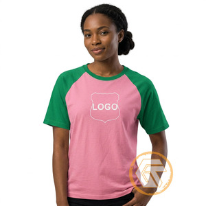 Alfa al por Mayor |   Camiseta Kapa para mujer, ropa de hermandad, camiseta de algodón transpirable de alta calidad, ropa rosa y verde - Product Image 1