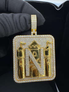 Joyería fina de plata 925 con logotipo personalizado para hombre, colgante de placa de identificación con incrustaciones de diamantes elegantes, probador de pases de estilo HipHop - Product Image 4