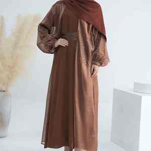 Abaya Moderna Informal Musulmana con Mangas de Organza de Lujo para Mujer, Estilo Dubái, Modesta, Islámica, Ligera, Transpirable, Larga hasta el Suelo, Vestido Diario - Product Image 1