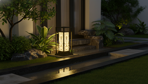 Stylish Waterproof Outdoor Square Decorative Wall Lamp Modern Courtyard <b>Lighting</b> AC 200V E27 IP65 Stainless Steel Black - Product Image 5