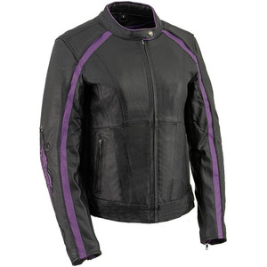 Chaqueta de Motociclista Casual de Cuero Negro Premium para Mujer SAMROZ SPORTS - Product Image 1