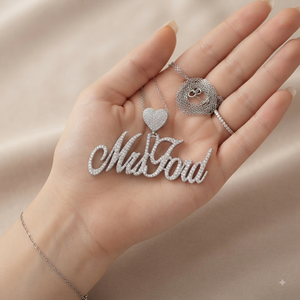 Colliers personnalisables en argent 925 avec nom en écriture cursive et pendentif cœur en diamant de laboratoire, style romantique, breloques personnalisées - Product Image 4