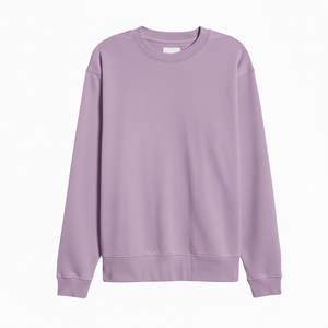 Sweat-shirt unisexe surdimensionné à col rond en molleton, couleur unie violet, décontracté, tricoté, manches longues, coupe classique, pour l'automne - Product Image 1