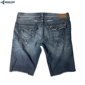DAIZEN STAR <b>Men's</b> Summer Casual Light Wash <b>Denim</b> <b>Cargo</b> Mid Waist Embroidered Breathable Eco-Friendly Quick Dry Zippers Button - Product Image 2