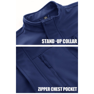 Chaqueta Táctica Azul Marino Resistente al Agua con Solapa para Tormentas – Ropa Exterior Térmica de Forro Polar – Chaqueta de Campo para Hombre con Bolsillos en los Bíceps - Product Image 4