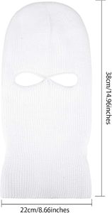 Unisex White Full <b>Face</b> Balaclava <b>Mask</b> Breathable Waterproof Outdoor Spandex Polyester Solid Color Casual Adult Headwear - Product Image 2