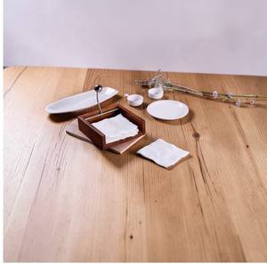 Moderno Porta Servilletas de Madera Maciza con Barra de Presión de Acero Inoxidable, Porta Servilletas Cuadrado Decorativo de Madera para Restaurante y Hogar - Product Image 3