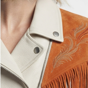 Women Leather Fringe <b>Biker</b> <b>Jacket</b> Ladies Fashion Fringed Leather <b>Jackets</b> Female Zipper Leather Motorcycle Fringe Studded <b>Jacket</b> - Product Image 4