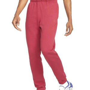 Pantalon de survêtement en molleton rouge pour homme, taille élastique, tricoté, décontracté, respirant, avec poches latérales, pour l'automne - Product Image 1
