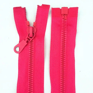 Fermeture éclair en plastique durable à extrémités ouvertes de couleur personnalisée pour vestes, manteaux, vêtements et vêtements d'extérieur avec curseur - Product Image 4
