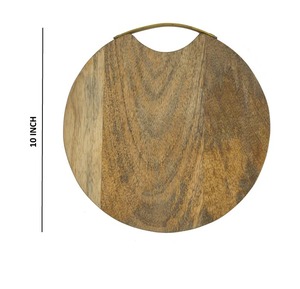 Planche à découper ronde en bois naturel, finition bois, aspect moderne, pour légumes et fruits - Product Image 3