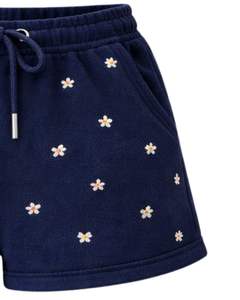 Shorts de Mujer con Estampado Floral Azul Marino, Personalizados, de Algodón y Felpa, Casuales, de Verano, con Cintura Ajustable, Fabricante Personalizado, Ropa al Por Mayor - Product Image 4