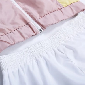 ชุดเสื้อและกางเกงขาสั้นผู้ชาย, ชุดเสื้อแจ็คเก็ตกันลมและกางเกงขาสั้นสองชิ้นสำหรับผู้ชาย, ชุดวอร์มไนลอนแบบกำหนดเองพร้อมโลโก้ - Product Image 5