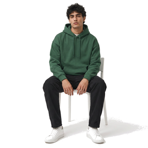 Sudadera con capucha para hombre de marca privada, de algodón premium, estilo oversize, con bordado personalizado y logotipo. - Product Image 5