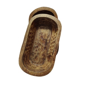 ชามไม้ขนาดเล็กงานแฮนด์เมดสุดหรูภาชนะใส่เทียนสำหรับงานแต่งงานทรงรีวอลนัทสีเข้มทำด้วยมือ2023เทศกาลวันหยุด - Product Image 3