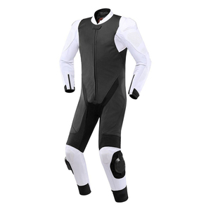 Combinaison de moto pour homme à manches longues en PU noire avec accents vert fluo, coupe-vent, toutes saisons, vêtements de course - Product Image 6