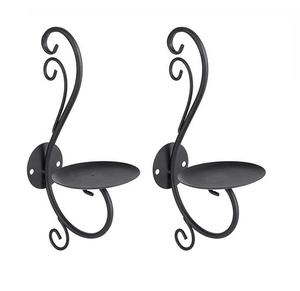 เชิงเทียนโลหะติดผนังสีดำทำด้วยมือดีไซน์หรูหราหรูหราขาตั้งไฟแขวนตกแต่งบ้านแบบพรีเมี่ยม - Product Image 3