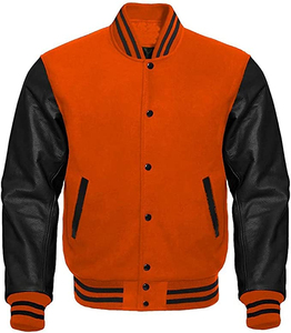 เสื้อแจ็คเก็ต Letterman แบบขายส่ง เป็นมิตรกับสิ่งแวดล้อม คลาสสิกสไตล์วิทยาลัย ทนทาน กันลม เหมาะสำหรับกีฬาเบสบอล โรงเรียนมัธยม - Product Image 6