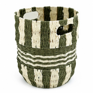 Cesta Moderna Decorativa de Seagrass para Plantas, Maceta de Jardín Interior, Cesta de Almacenamiento de Seagrass Tejida a Mano con Rayas para Oficina - Product Image 1