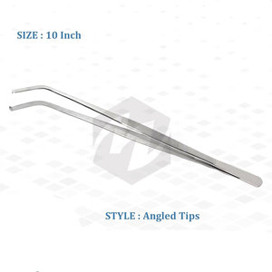 Pinzas de laboratorio multiusos Kocher Premium de 10 pulgadas con puntas aplanadas y dentadas 1x2, instrumentos médicos angulados - Product Image 3