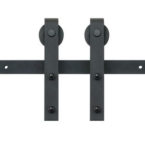 Kit Hardware per porte scorrevoli da fienile da 10 piedi resistente capacità di carico con puleggia a forma di J per porta 1.3 "-1.8" da 4.6-5,2 piedi - Product Image 1