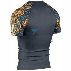 Maillot de bain Rash Guard extensible à manches courtes pour homme, séchage rapide, anti-UV, idéal pour la course à pied - Product Image 2