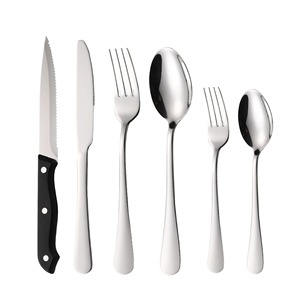 Ensemble de couverts classiques en acier inoxydable, couteau, fourchette et cuillère, finition miroir, style occidental, kit de 3 pièces - Product Image 5