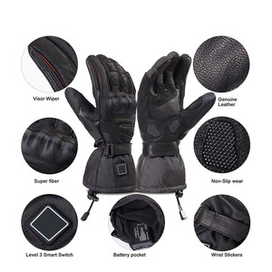 Gants de course et de cyclisme imperméables en cuir avec doublure polaire thermique antidérapante personnalisée pour l'hiver, pour une utilisation en extérieur - Product Image 4